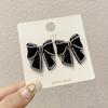 Aguja de Plata S925 Perla Lazo Simple Dulce Estilo Pequeño Aretes Aretes Populares en Internet con Textura