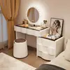 2026 Nuevo Tocador de Madera Maciza Dormitorio Simple Moderno Pequeño Estilo Crema Mesita de Noche Mesa de Maquillaje Tocador Gabinete Integrado