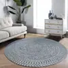 Alfombra Redonda Engrosada para Sala de Estar, Sofá, Mesa de Café, Estera de Estilo Europeo y Americano de Lujo Ligero, Tejida a Mano, Manta para Mesita de Noche de Dormitorio