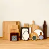 Estilo Japonés Roble Bambú Sólido Sin Barnizar Bandeja de Madera para Pizza Tabla para Filete Tabla de Cortar Plato para Sushi Papas Fritas Pollo Frito Plato para Pan