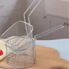 Cesta de Fritura para Batatas Fritas Pronta para Envio Transfronteiriço, Cesta de Rede para Fritar Salgadinhos, Cesta Escorredora de Óleo, Cesta para Frango Frito de Restaurante Ocidental, Cesta para Batatas Fritas