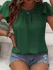 2026 Nueva Moda Casual de Primavera y Verano, Camiseta Pulóver Plisada de Venta Caliente Transfronteriza Europea y Americana para Mujer