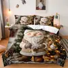 Juego de Cama Navideño Temu de Tres Piezas Serie Papá Noel 3 Decoración de Dormitorio Juego de Cama de Tres Piezas Se Puede Enviar Jit