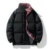 Chaqueta de Algodón Nueva de Invierno para Pareja Unisex Estilo Japonés Marca de Moda Holgada Cuello Alto Grueso Corto