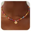 Collar de Corazón Turquesa Colorido de 26 Letras Transfronterizo Europeo y Americano, Gargantilla Elegante y Versátil