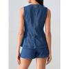 Deseo Amazon Aliexpress Exportación Transfronteriza Tops de Mezclilla sin Mangas de Moda Trajes Cortos Venta Directa de Fábrica Mayoreo