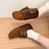 Zapatos Birkenstock Retro de Doble Hebilla para Mujer 2026 Otoño Nuevo Estilo Suela Plana Altura Oculta Mocasines Slip-on Zapatos de Corte Profundo Únicos