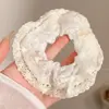 Goma para el pelo con lazo dulce para niñas, elegante goma de encaje para coletas bajas y peinados de moño