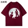 Comercio Exterior AliExpress Retro Americano Manga Corta Hombre Verano Holgada Versátil Nicho Manga Media Camiseta de Pareja eBay Venta al Por Mayor