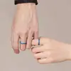 Anillo de Pareja Estrella Azul para Hombres y Mujeres Un Par de Anillos Abiertos Pequeños Frescos de Moda Anillo de Pareja Sueño de una Noche de Verano