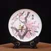 Prato decorativo de cerâmica de Jingdezhen, porcelana óssea pintada a ouro, prato comemorativo, prato de exposição grande, presente feito à mão, ornamento de cerâmica