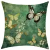 Novedad 2025 temu Amazon Almohada Cojín Flor de Primavera Mariposa Jit Hogar Sofá Funda de Almohada de Lino