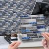 MSc cross-border filme brilhante telha quadrada adesivo mosaico padrão fita autoadesiva adesivo adesivo de parede removível decoração