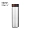 Frasco de almacenamiento sellado de vidrio de borosilicato de 47 mm de diámetro con tapa roscada de madera de acacia para dispensar polvo y gránulos