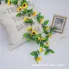 Flor artificial de simulação 18 flores de girassol Trepadeira pequena Trepadeira de Girassol decoração de sala de estar varanda flor artificial Trepadeira