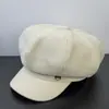 Chapéu estilo novo 2026, inspirado em Chanel, outono e inverno, versão coreana, boina versátil bico de pato, estilo britânico, chapéu octogonal que afina o rosto