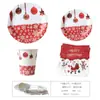 Decoración Navideña Transfronteriza de Temporada Diseño para Fiesta Plato de Papel Vaso de Papel Servilleta de Papel Mantel Plato Desechable para Cena Paquete de Vajilla