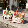 Bolsa de Lona Personalizada con Estampado de Dibujos Animados, Bolsa para el Trabajo/Escuela para Estudiantes, Lonchera, Bolsa de Almacenamiento Portátil con Impresión de Logo