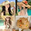 Sombrero de Playa de Paja Raffia Estilo Francés de Ala Ancha Sombrero de Protección Solar para Vacaciones en la Costa 2026 Nuevo Diseño Hueco Sombrero de Paja Parasol para Mujer