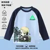 Camiseta infantil de manga longa 100% algodão com tema Força Delta, gola redonda Camiseta base Lobo Vermelho Weilong, camiseta raglan para meninos