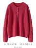 Novo Suéter de Lã Outono e Inverno para Mulheres, Gola Redonda Pulôver, Estilo Solto e Preguiçoso, Suéter Emagrecedor, Gola Meio Aberta, Camada Base de Tricô