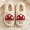 Pantuflas de Algodón con Pelo Lindas Lidani Hongo 3D para Mujer Nuevas para el Hogar de Invierno Cálidas Antideslizantes para Hombre de Invierno