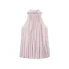 Ropa Europea y Americana Transfronteriza para Mujer Za Aliexpress Más Vendido Top de Tirantes Bidireccionales Estilo Relajado con Cinta Línea A