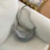 Bolso de Hombro Minimalista de Nicho Transfronterizo, Bolso de Cadena de Cuero con Cera de Aceite de Moda para Commuter, Bolso Cruzado Casual Elegante de Gama Alta