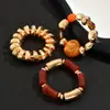 Pulseras Retro de Acrílico con Perlas Europeas y Americanas con Diseño Exagerado, Pulseras Apilables Versátiles de Perlas Irregulares y Piedra de Lava para Mujer