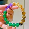 Pulsera con Diseño de Piedras Naturales Citrino Amatista Crisoprasa Ojo de Tigre y Tapa de Leche