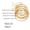 Pulsera Punk de Amor con Forma de Estrella de Venta Caliente Transfronteriza Europea y Americana Set de Apilamiento Multicapa Estilo Hip-Hop Pulsera de Perla Artificial