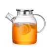 Tetera de Vidrio al por Mayor, Tetera de Vidrio de Alto Borosilicato, Olla de Vidrio con Tapa de Bambú, Tetera para Agua Fría, Cafetera, Tetera de Vidrio