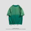 Verão 2023 Camiseta Masculina Simples Casual Manga Curta Tamanho Grande Top Frente Degradê Curta Atrás Longa Gola Redonda Manga Curta para Homens