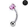 Anillo para Piercing de Ceja F136 Aleación de Titanio con Dientes Internos Circonita Stud para Ceja Stud para Oreja Stud para Labio Joyería Curva G23 Europea y Americana Venta al Por Mayor