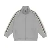 Chamarra Acolchada Corta de Tres Rayas Sudadera Cardigan de Manga Larga con Cremallera Chaqueta de Béisbol con Cuello Alto Primavera 2025