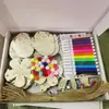 Set de Manualidades de Rodaja de Madera con Dibujos Animados de Pascua Transfronterizos para Pintar y Garabatear DIY Infantil Soporta Dropshipping y Etiquetado