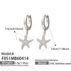 Pendientes colgantes de estrella con circonita de diamantes completos, modernos y versátiles, estilo europeo y americano, pendientes personalizados de acero inoxidable con borlas de lujo ligero