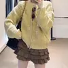 Cárdigan de punto grueso con cremallera y cuello redondo chic estilo coreano para mujer, nuevo suéter chaqueta de moda otoño e invierno 2026 para mujer