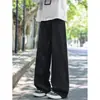 Calça de trabalho retro americana para homens, marca da moda primavera e outono, calça larga de perna reta solta, corte clean, calça afunilada de cintura baixa