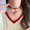 Colar de Laço para Mulheres, Corrente de Clavícula Rosa com Contas, Camada Dupla, Acessório de Corrente para Pescoço de Alto Padrão, Estilo de Nicho de Luxo Leve