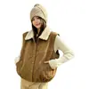 Chaleco de gamuza con cuello de borrego sintético para mujer, otoño e invierno 2026, nuevo chaleco grueso y cálido, chaqueta acolchada