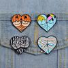 Broche Decorativo Creativo de Halloween de Dibujos Animados con Forma de Corazón Colorido, Araña, Calabaza, Fantasma, Aleación Esmaltada