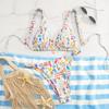 Biquíni Europeu e Americano Novo Dividido Biquíni Feminino Fato de Banho Transfronteiriço Aliexpress Estampado Sexy Férias