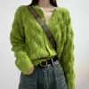 Moda Otoño e Invierno 2025 Nuevo Versátil Suave y Amigable con la Piel Estilo Perezoso Cárdigan de Punto Trenzado Suéter Casual Holgado para Mujer