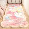 Alfombra Rosa para Mesita de Noche Manta para Mesita de Noche de Dormitorio Habitación de Niñas Niños Almohadillas Gruesas para Pies Imitación Cachemira Antideslizante para Suelo de Mesita de Noche