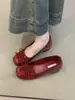 Zapatos de Ballet Estilo Hada para Combinar con Faldas, Nuevo 2025 Estilo Francés Elegante Suave Lazo Boca Baja Tacón Oculto Zapatos de Noche
