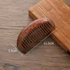 Peine de Sándalo Negro con Diseño Tallado de Caqui, Dientes Finos y Gruesos, Peine para Peinar el Cabello, Se Puede Grabar, Empaque en Caja de Regalo