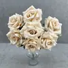 7 grandes rosas artificiais Fengyan, flores artificiais para sala de estar, buquê de rosas decorativas artesanais de alta qualidade para auditório