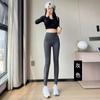 Pantalones de bolsillo con solapa de malla de nailon, pantalones de tiburón, leggings para mujer, ropa exterior, pantalones de yoga Barbie, pantalones delgados de cintura alta para adelgazar el vientre, primavera y verano.