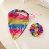 Miaode 2026 Nuevo Pañuelo Triángulo Gradiente Láser Accesorio Elástico para el Cabello Scrunchie Plisado Iridiscente Goma para Cola de Caballo Baja
